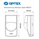 Optex FMX-DT - Dimensions du détecteur de mouvement filaire double technologie Optex FMXDT