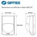 Dimensions du détecteur de mouvement filaire double technologie Optex RXCDT