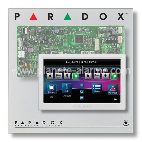 Pack alarme filaire Paradox SP avec grand clavier tactile TM70