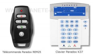 Télécommande Paradox REM25 et clavier sans fil Paradox K37