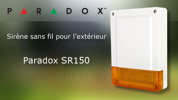 Sirène d'alarme exterieure sans fil Paradox SR150