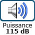 Puissance sonore maxi 115 dB